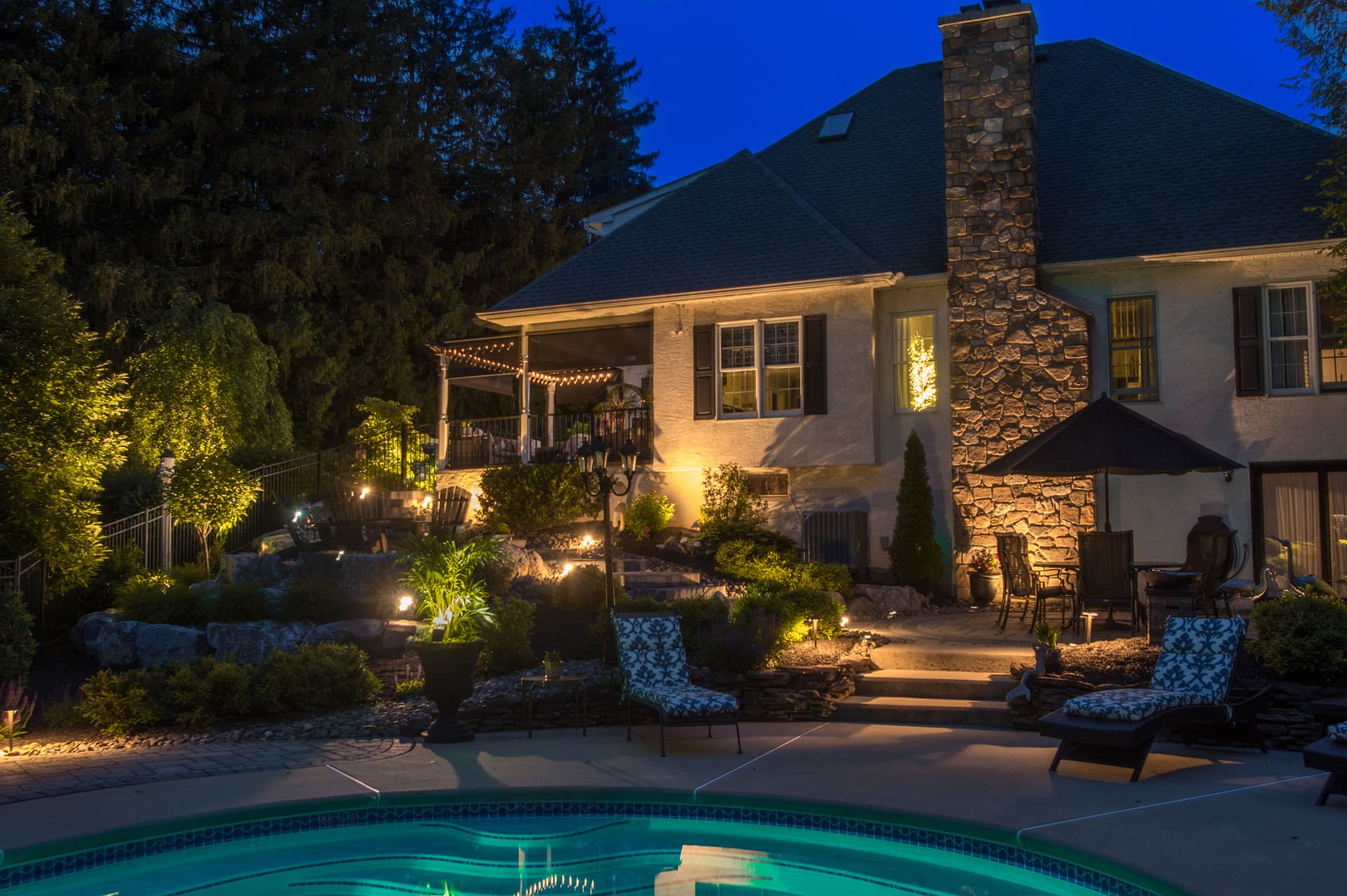 Stunning Backyard Lighting Transformation in Bethlehem image